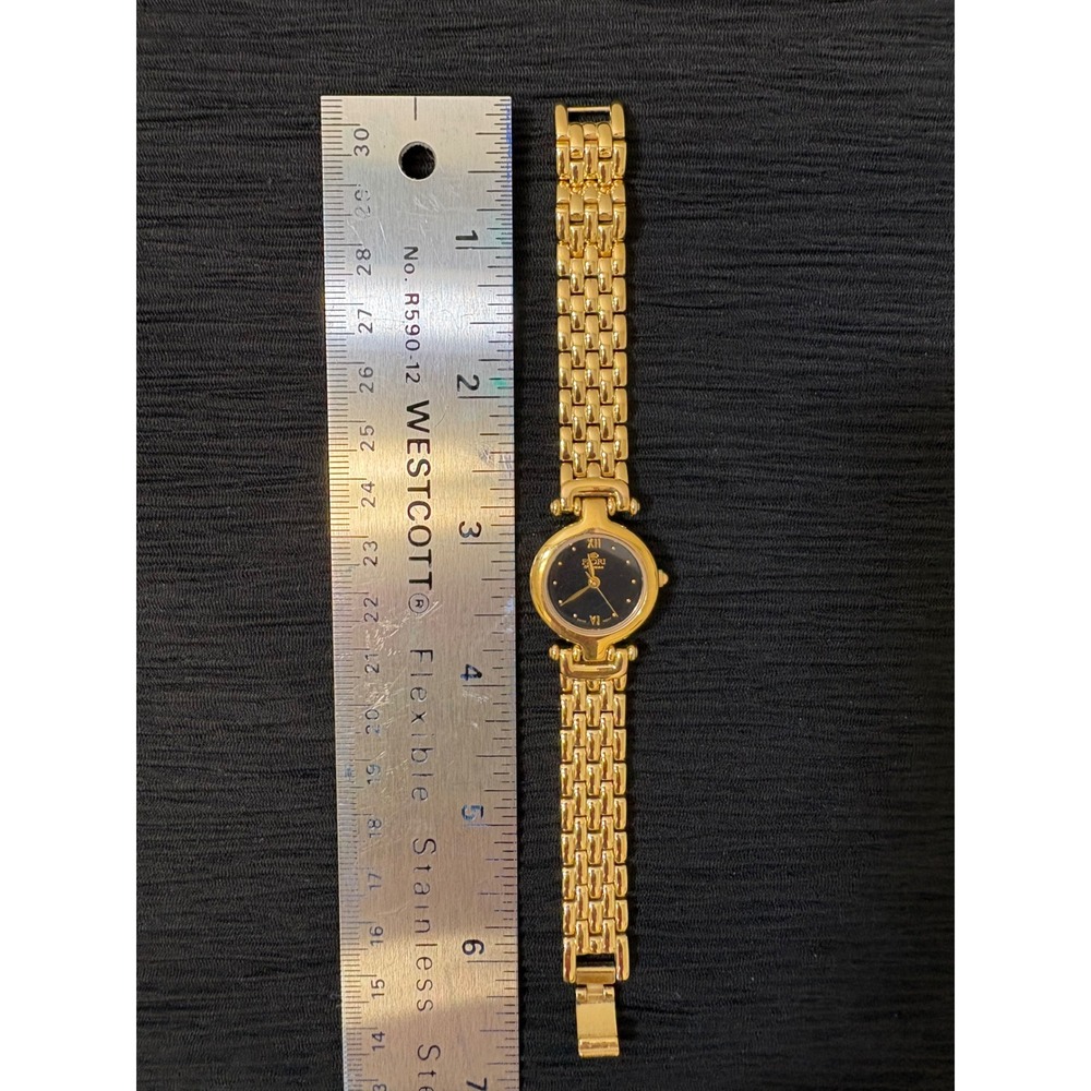 Fiori Finessa Womens Gold Tone Watch Black Dial Swiss Movt 32331 - Picture 11 of 13